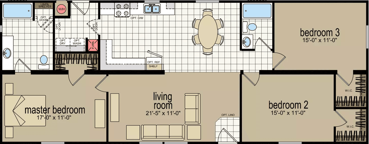 Cm-3603b floor plan home features
